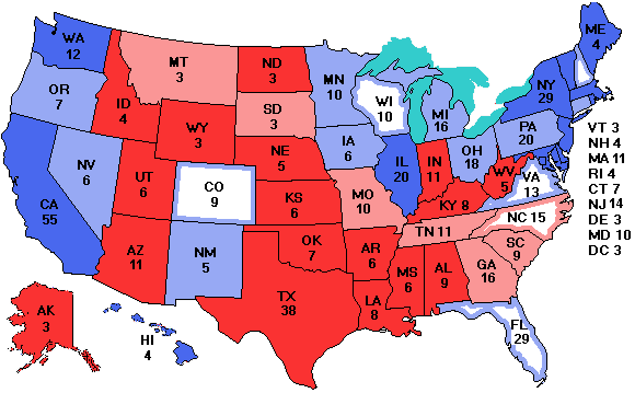 Electoral college map