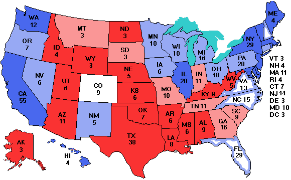 Electoral college map