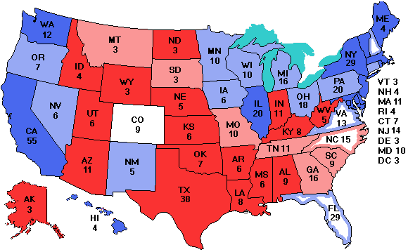 Electoral college map