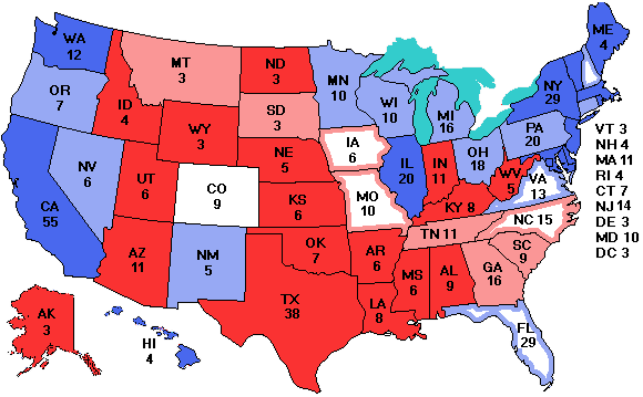 Electoral college map