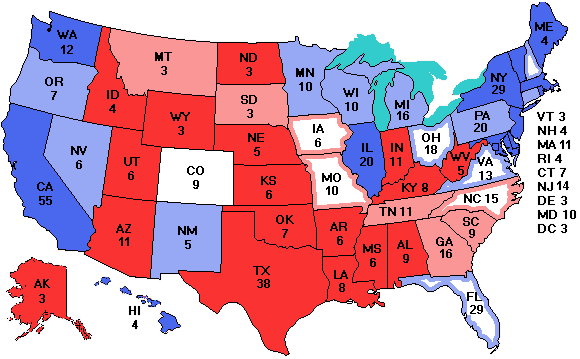 Electoral college map