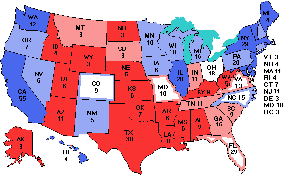 Electoral college map