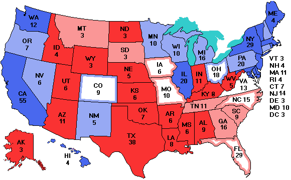 Electoral college map