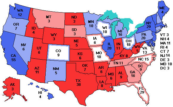 Electoral college map