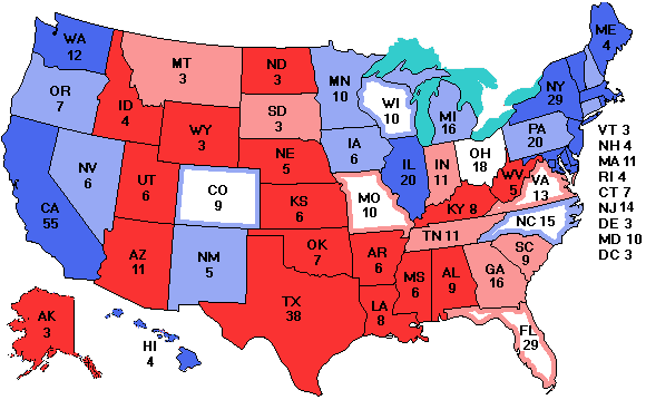 Electoral college map