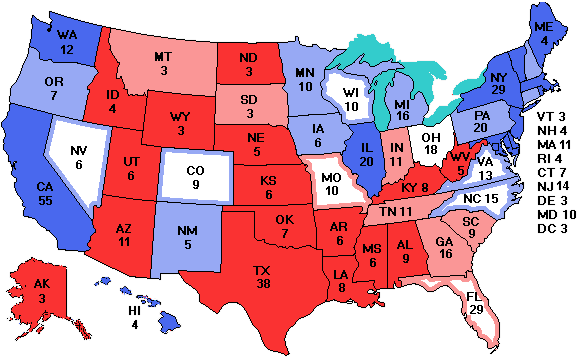 Electoral college map