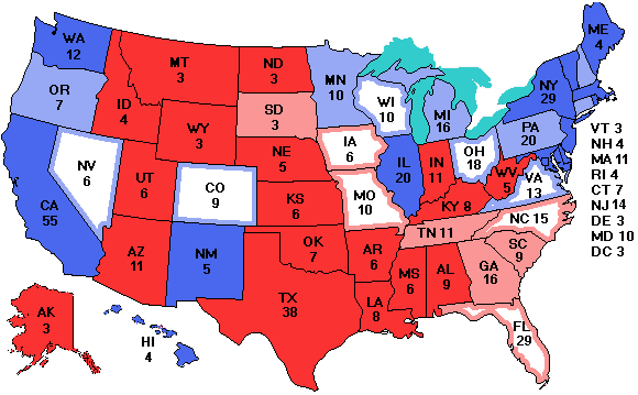 Electoral college map