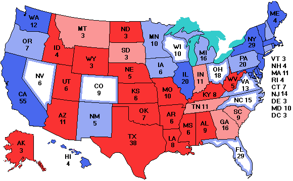 Electoral college map