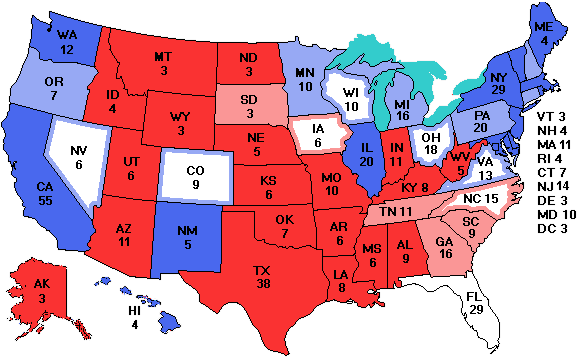 Electoral college map