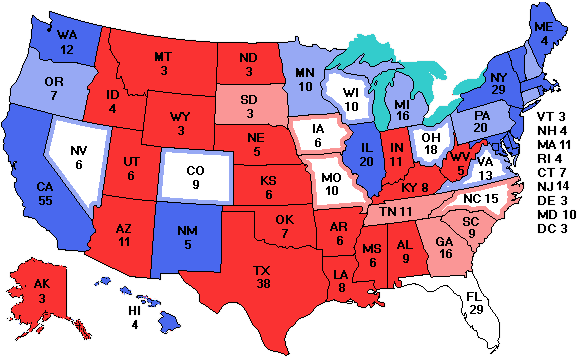 Electoral college map