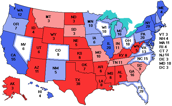 Electoral college map