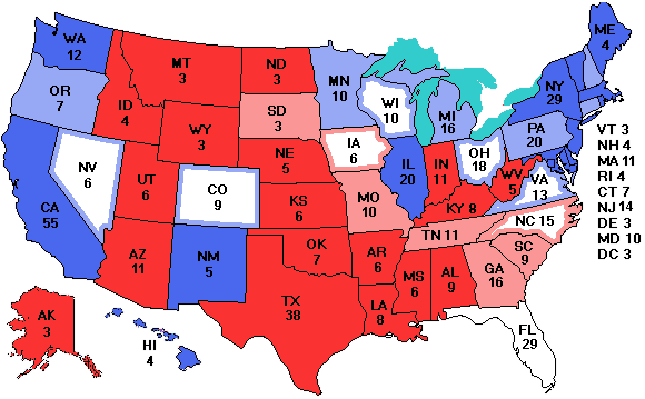 Electoral college map