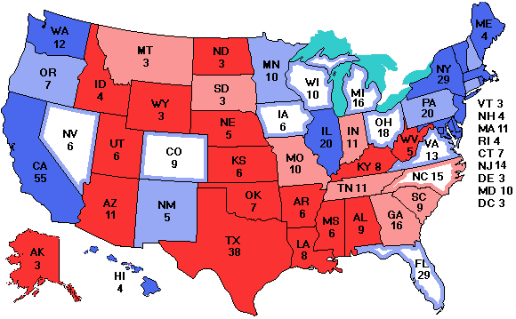 Electoral college map