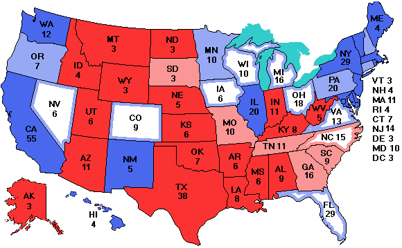 Electoral college map