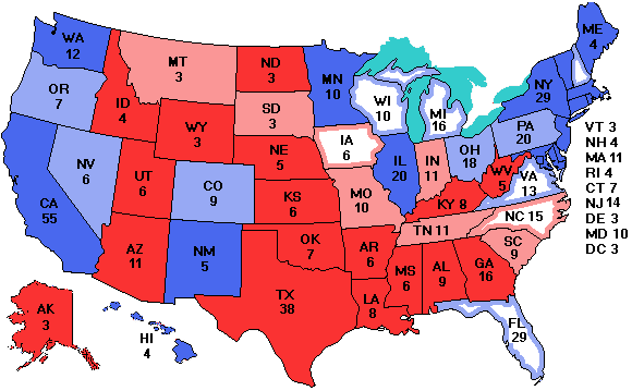 Electoral college map