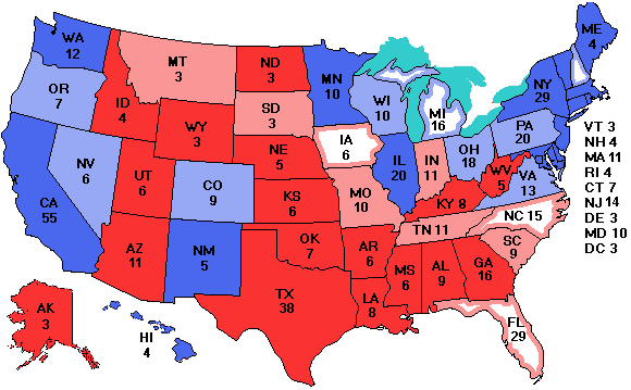 Electoral college map