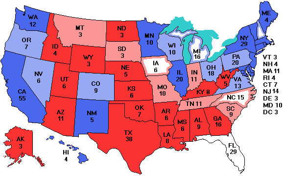 Electoral college map