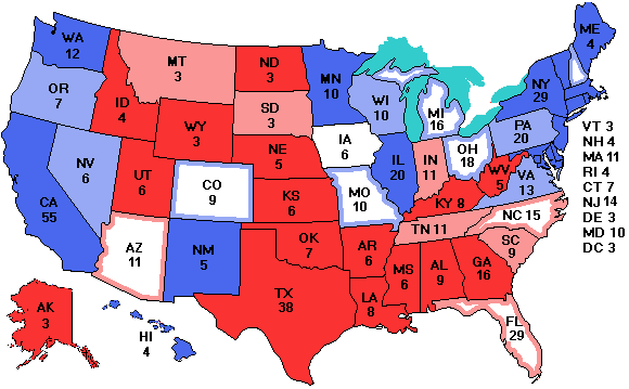 Electoral college map