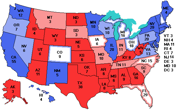 Electoral college map