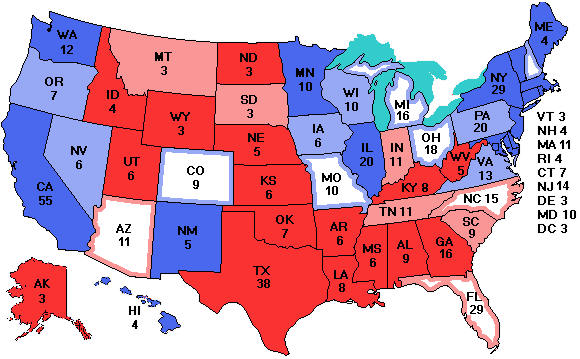 Electoral college map