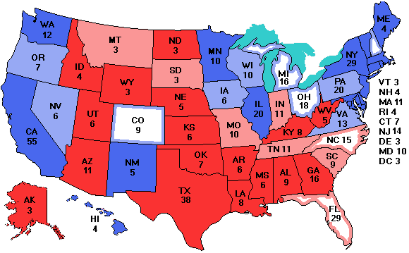 Electoral college map