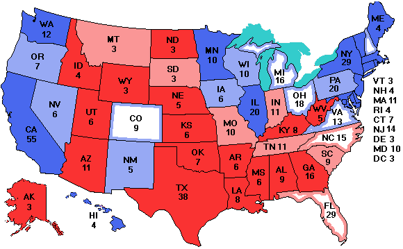 Electoral college map