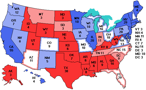 Electoral college map