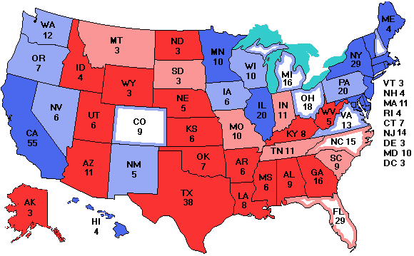 Electoral college map