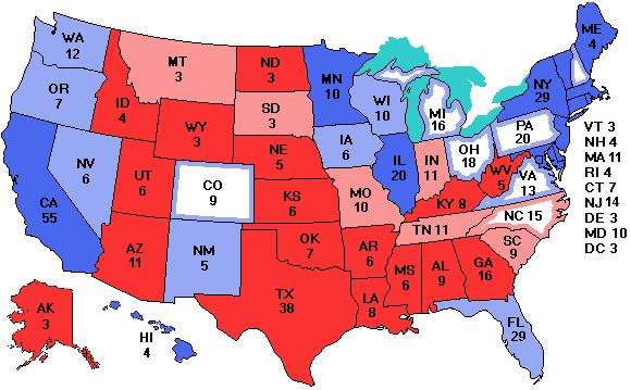 Electoral college map