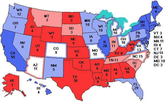 Electoral college map