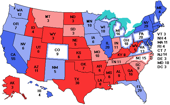 Electoral college map