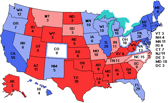 Electoral college map