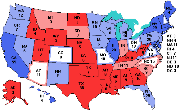 Electoral college map