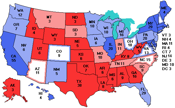 Electoral college map