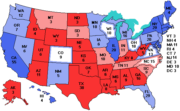 Electoral college map