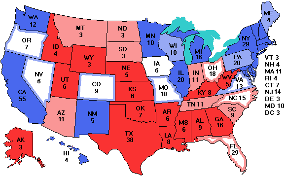 Electoral college map