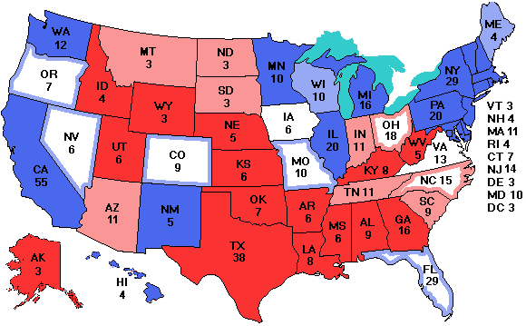 Electoral college map