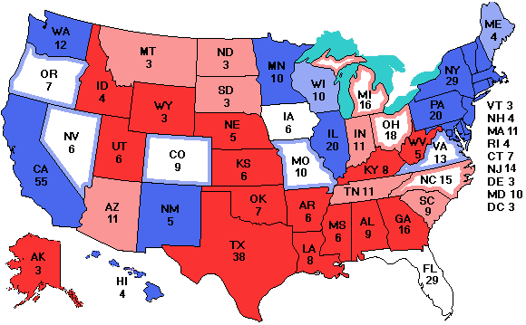 Electoral college map