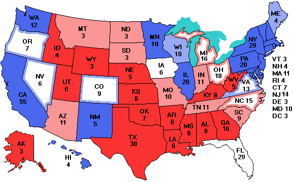 Electoral college map