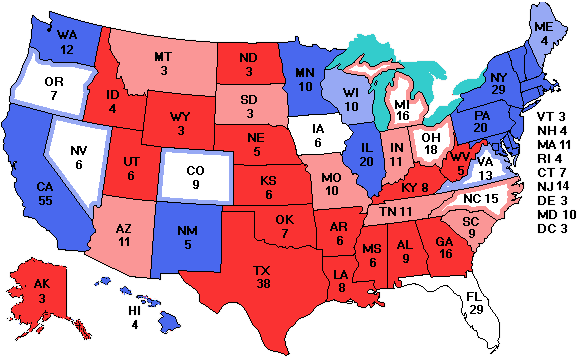 Electoral college map