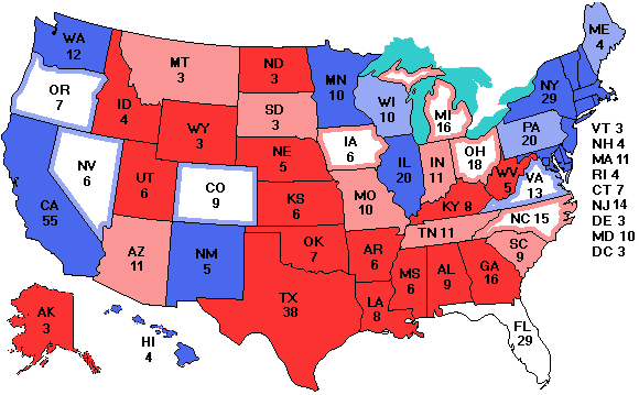 Electoral college map