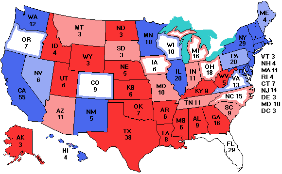 Electoral college map