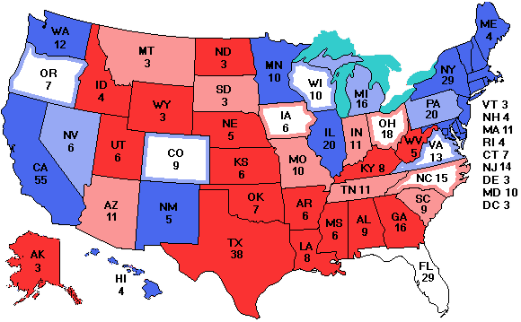 Electoral college map