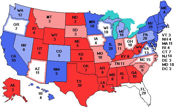 Electoral college map