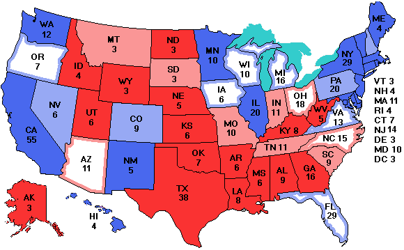 Electoral college map