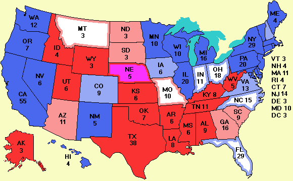 Electoral college map