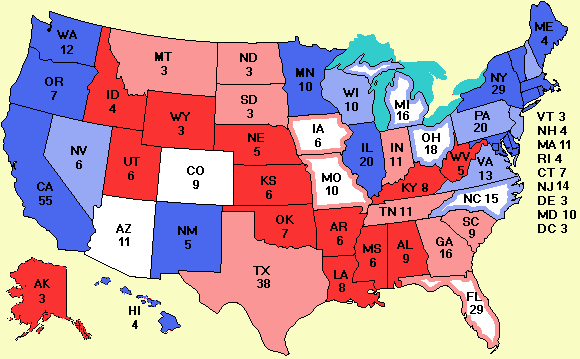 Electoral college map