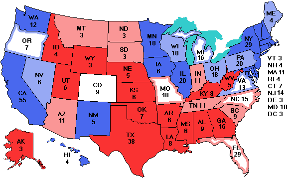 Electoral college map