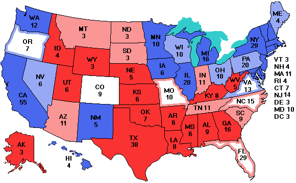 Electoral college map