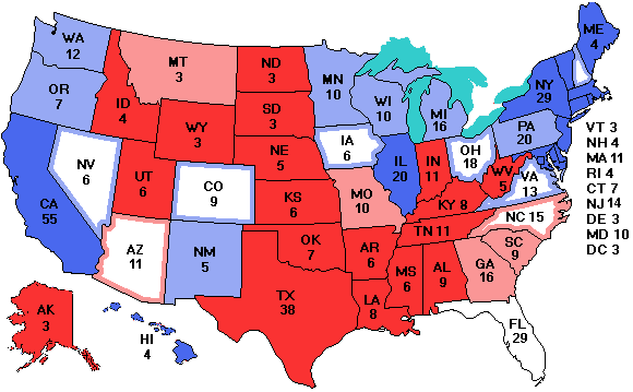 Electoral college map